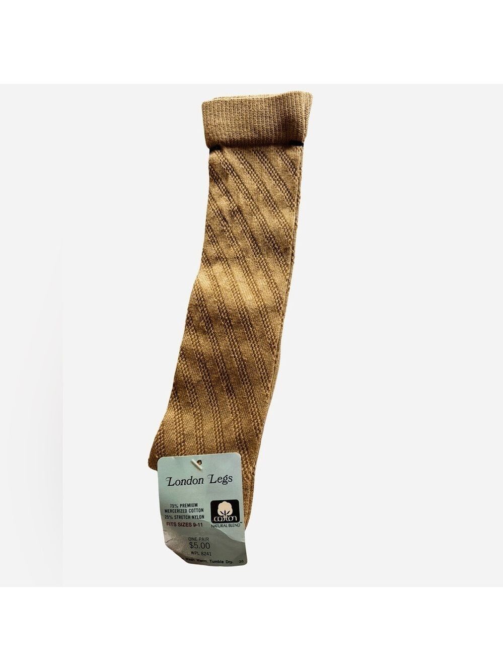 Stylish Tan Cotton Socks 9-11 NWT (3 for $12 item sale)